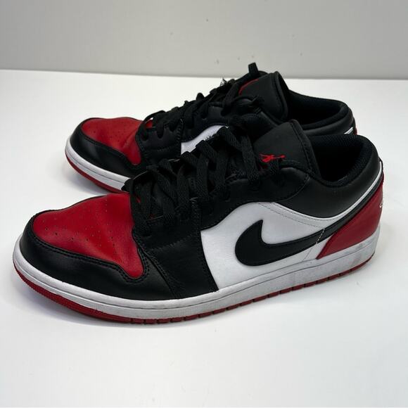 Nike Air Jordan 1 Low Bred Toe sneakers gym red white black - 11 - Picture 5 of 9